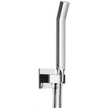 Flova Str8 Diamond Chrome Shower Handset with Integral Outlet and Hose - Wall Mounted