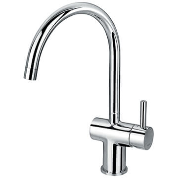 Flova Levo Chrome Kitchen Sink Mixer Tap with Swivel Spout - Stick Handle
