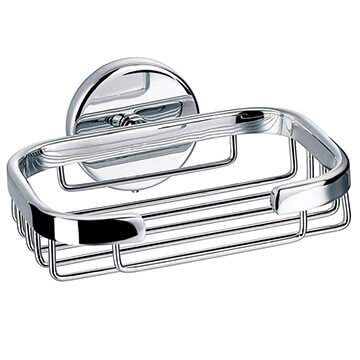 Flova Coco Wall Mounted Diamond Chrome Finish Wire Soap Dish - 134 x 114mm - Image