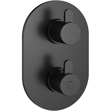 Flova Smart Concealed Thermostatic Matt Black Shower Valve with SmartBox - 2 Controls