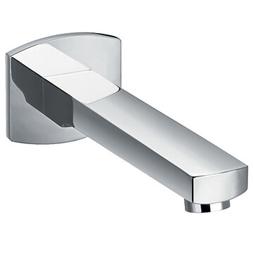 Flova Dekka Chrome Bath Spout - Diamond Chrome Finish - Wall Mounted