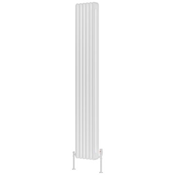 Reina Hedingham White Vertical Column Radiator with Brackets - Mild Steel