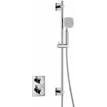 Flova Spring Chrome Concealed Thermostatic Shower Mixer Valve with Slide Rail Kit