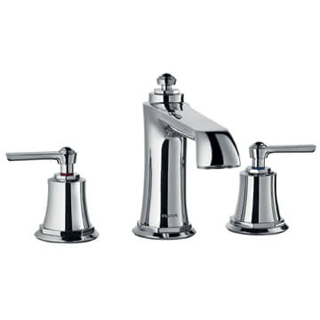 Flova Liberty 3 Hole Chrome Bath Filler Tap with Clicker Waste - Deck Mounted