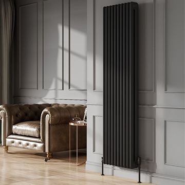 Reina Hedingham Vertical Column Radiator with Brackets - 1800mm High - Mild Steel