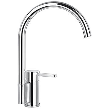 Flova Essence Chrome Basin Mixer Tap with Swan Neck Swivel Spout - Lever Handle