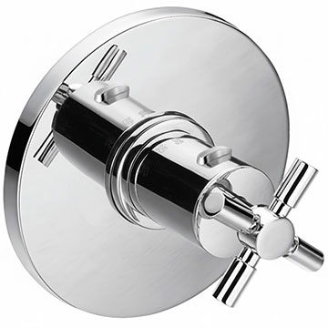 Flova XL Concealed Thermostatic Chrome Shower Mixer Valve - Round Trim - 1 Control