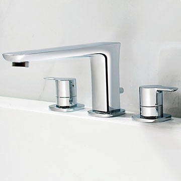 Flova Urban Deck Mounted Pair of Chrome Shut Off Valves - Hot or Cold Water