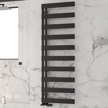 Reina Carpena Flat Panel Straight Heated Towel Rail - 500mm Wide - Aluminium