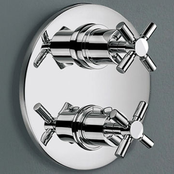 Flova XL Concealed Thermostatic Chrome Shower Valve with SmartBox - Round Trim - 2 Controls