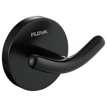 Flova Coco Contemporary Double Matt Black Robe Hook
