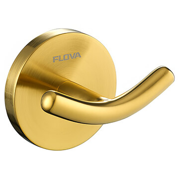 Flova Coco Contemporary Double Brushed Gold Robe Hook
