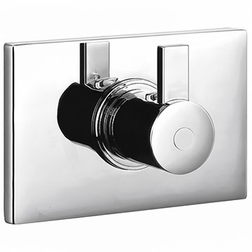 Flova Str8 Concealed Rectangular Thermostatic Shower Valve - Chrome - 1 Control