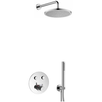 Flova Levo Thermostatic Mixer Shower Set - Concealed Valve with Handset and Head