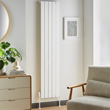 Kartell K-Rad Victoria Vertical Single Panel Textured White Radiator - Aluminium