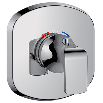 Flova Fusion Concealed Thermostatic Chrome Mixer Valve - 1 Outlet - 1 Control