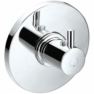 Flova Levo Concealed Thermostatic Chrome Shower Valve - Round Trim - 1 Control