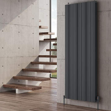 Reina Gio Vertical Designer Radiator - Aluminium - Double Panel - 1800mm High