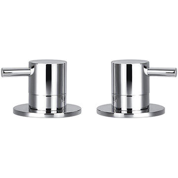 Flova Levo Deck Mounted Pair of Chrome Shut Off Valves - Hot or Cold Water