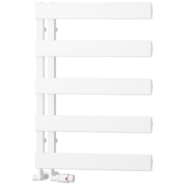 Reina Carpena White Flat Panel Straight Heated Towel Rail - Aluminium
