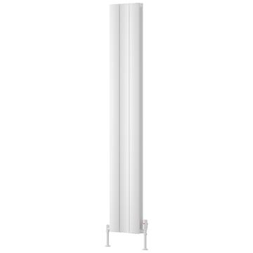 Reina Gio White Vertical Designer Radiator - Aluminium - Double Panel