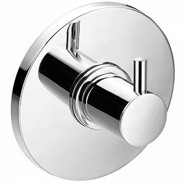 Flova Levo Wall Mounted Concealed Shut Off Valve with Round Backplate - Stick Handle