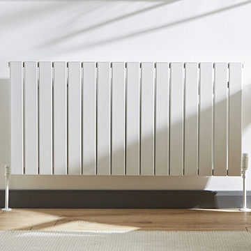 Kartell K-Rad Victoria Horizontal Single Panel Textured White Radiator - Aluminium
