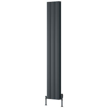 Reina Loco Anthracite Vertical Curved Designer Radiator - Aluminium - Double Panel