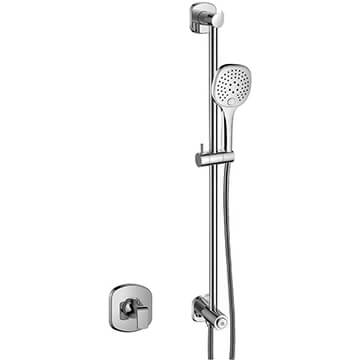 Flova Fusion GoClick Shower Pack with Slide Rail Kit - Diamond Chrome Finish