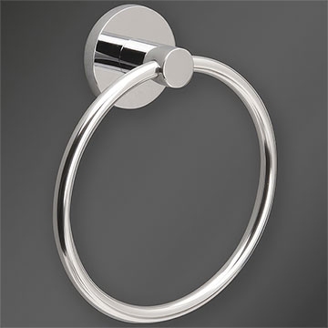 Miller Lily Contemporary Wall Mounted Chrome Towel Ring