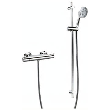 Flova Levo Exposed Thermostatic Bar Shower Valve with Slide Rail Kit