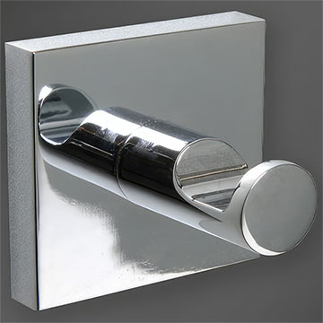 Miller Cube Wall Mounted Chrome Robe Hook - Single or Double