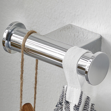 Miller Boston Contemporary Chrome Double Robe Hook