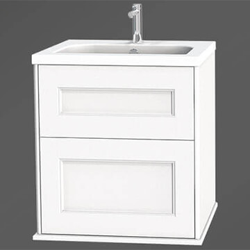 Miller Kensington Wall Hung Traditional Vanity Unit - 2 Drawers - Image