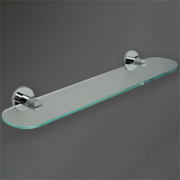 Miller Lily Clear Glass Shelf with Chrome Brackets - 500 x 125mm