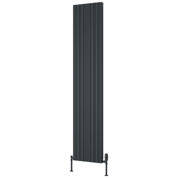 Reina Melvin Anthracite Vertical Designer Radiator - Aluminium - Single Panel