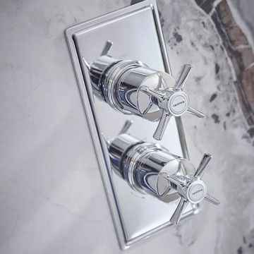 Tavistock Cheltenham Traditional Chrome Thermostatic Concealed Shower Valve - 2 Outlets