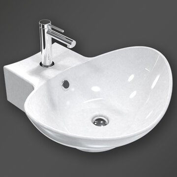 Miller 500 x 495mm Countertop or Wall Mounted Ceramic Basin