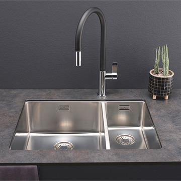 Reginox New York 580 x 440mm Stainless Steel 1.5 Bowl Integrated Kitchen Sink