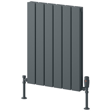 Reina Piatto Anthracite Horizontal Flat Designer Radiator - Aluminium - Double Panel