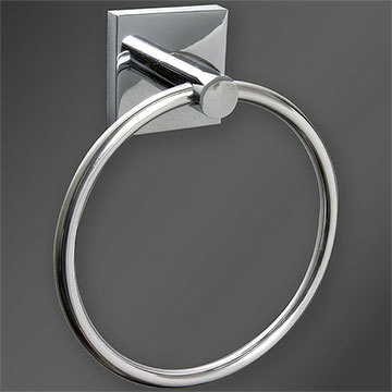 Miller Cube Contemporary Wall Mounted Chrome Towel Ring