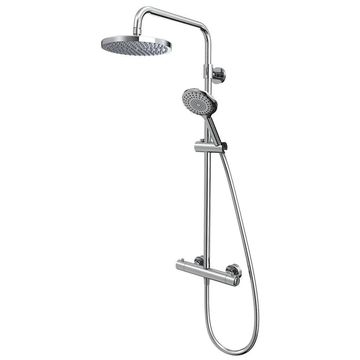Tavistock Merit Thermostatic Round Push Button Exposed Bar Valve with Shower Set