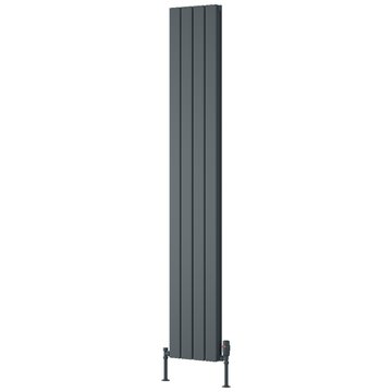 Reina Piatto Anthracite Vertical Flat Designer Radiator - Aluminium - Double Panel