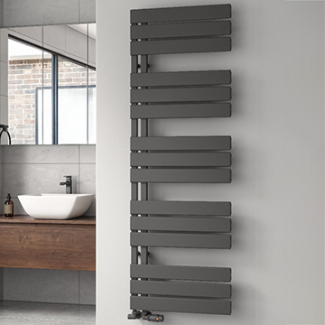 Reina Vada 500mm Wide Aluminium Vertical Designer Heated Towel Rail - A-VDA0875SA