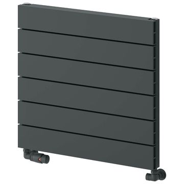 Reina Rienza Anthracite Horizontal Flat Panel Designer Radiator with Brackets - Aluminium
