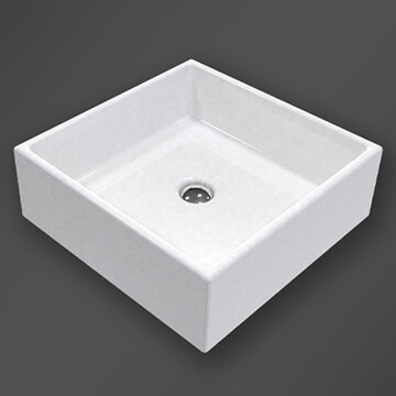 Miller 390mm Square Countertop White Basin