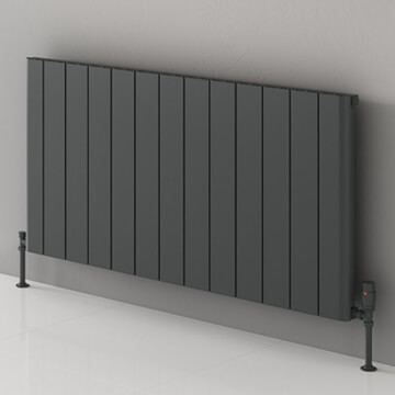 Reina Resia Electric Horizontal Flat Panel Radiator - Aluminium - 1800mm High