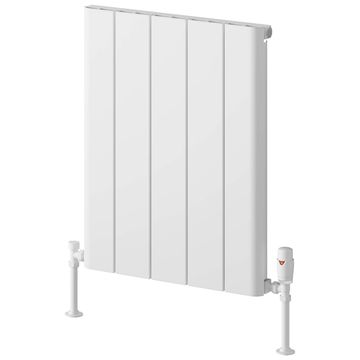 Reina Resia White Horizontal Flat Panel Designer Radiator with Brackets - Aluminium