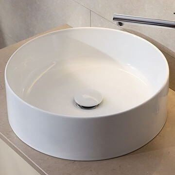 Miller Edge Cylinder 400mm Round Countertop Ceramic Basin