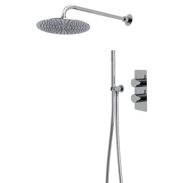 Tavistock Quantum Concealed Thermostatic 2 Outlet Shower Valve with Fixed Head and Handset